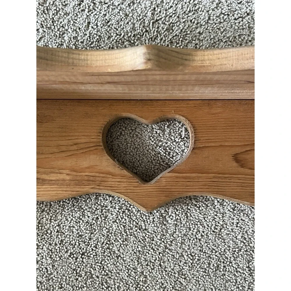 Vintage Wood Wall Shelf Heart Cutout Scalloped Country Farmhouse Decor Pine 22in